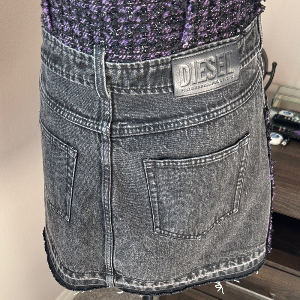 Diesel Black and Purple Tweed Dress - Picture 8 of 10